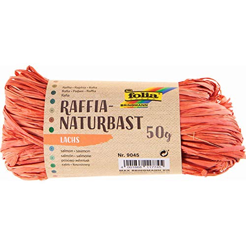 NEU Raffia-Naturbast, 50 g Bündel, Lachs von PAINT IT EASY