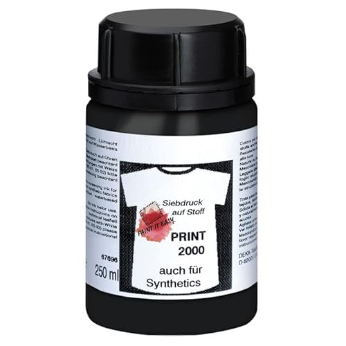 PAINT IT EASY NEU Siebdruckfarbe DEKAPRINT 2000, 250 ml, Schwarz von PAINT IT EASY