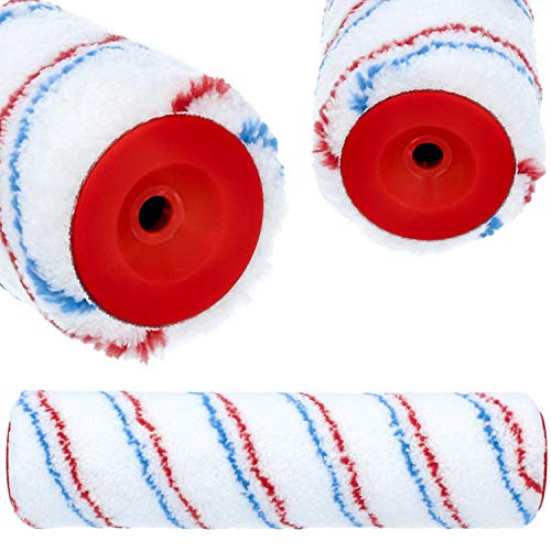 PAINTO Wandfarbe Farbroller 25 cm Microfaser | Farbwalze für Emulsionen & Acrylfarben Malerroller Maler Werkzeug Lackrollen Zubehör Walze Streichen Malerbedarf Microfibre von PAINTO