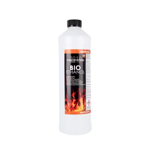 Bio Alkohol 100% 1 Liter - BIOETHANOL für Alkohol-Kamine, Tischfeuer, Ethanolkamine, Alkoholbrenner, Terrassenfeuer, Raumfeuer, Standfeuer oder Gartenfeuer von PAINTSYSTEMS REFINISH COLOURS