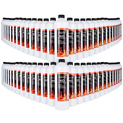 Bio Alkohol 100% 50 x 1 Liter - BIOETHANOL für Alkohol-Kamine, Tischfeuer, Ethanolkamine, Alkoholbrenner, Terrassenfeuer, Raumfeuer, Standfeuer oder Gartenfeuer. von PAINTSYSTEMS REFINISH COLOURS