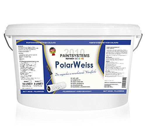 Polarweiss Innenfarbe Wandfarbe Super Weiss 10L von PAINTSYSTEMS REFINISH COLOURS