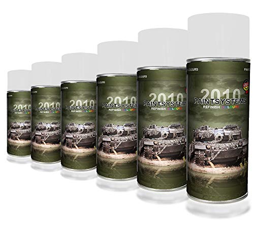 PAINTSYSTEMS REFINISH COLOURS SPRAYDOSE SPRÜHLACK MILITÄRLACK LACK SRAY DOSE ARMY MILITÄR BUNDESWEHR NATO 6 x 400ml Teerschwarz - RAL9021 von PAINTSYSTEMS REFINISH COLOURS