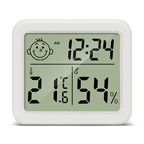 PAIRIER Digital Thermometer Hygrometer,Tragbares Thermometer Hygrometer Innen mit hohen Genauigkeit,LCD Bildschirm Raumthermomete,Geeignet für Gewächshaus,Heim und Büromessgeräte von PAIRIER