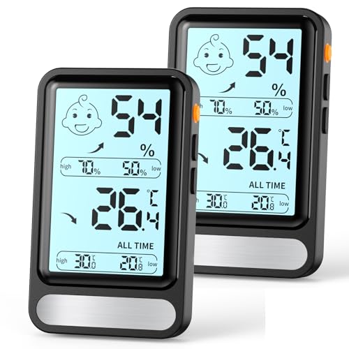 PAIRIER Digitale Thermometer Hygrometer Innen Temperatur und Luftfeuchtigkeitmessgerät Großer LCD-Bildschirm mit Beleuchtung MIN/MAX Aufzeichnungen Raumthermometer für Wohnzimmer Gewächshaus (Schwarz) PAIRIER Digitale Thermometer Hygrometer Innen Temperatur und Luftfeuchtigkeitmessgerät Großer LCD-Bildschirm mit Beleuchtung MIN/MAX Aufzeichnungen Raumthermometer für Wohnzimmer Gewächshaus (Schwarz) von PAIRIER