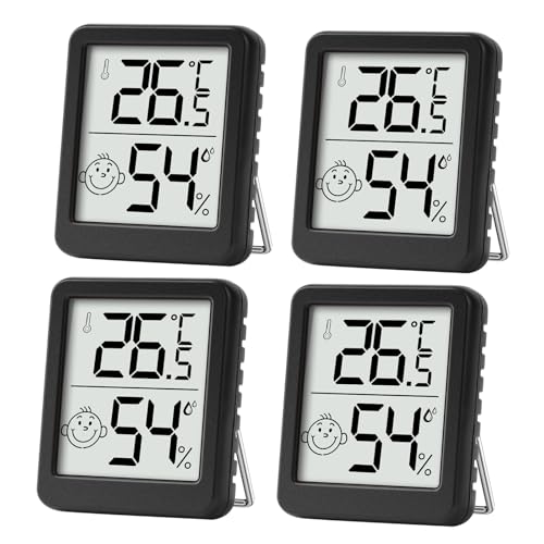 PAIRIER Hygrometer Innenthermometer Mini LCD Digitale Thermometer Raumthermometer Temperaturmonitor und Feuchtigkeitsmesser für Zuhause Büro Gewächshaus Weinkeller von PAIRIER