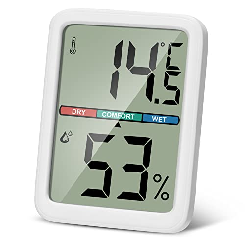 PAIRIER Tragbares Digital Thermometer Hygrometer Innen mit Hohen Genauigkeit LCD Bildschirm Raumthermometer Temperatur und Luftfeuchtigkeitsmesser Geeignet für Gewächshaus Startseite von PAIRIER
