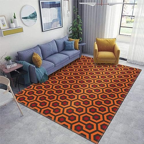 PAJEON Das Shining Overlook Hotel Orange Art Teppiche, 120 x 170 cm Maschinengewebt Flachgewebter Teppich - für Wohnzimmer, Kinderzimmer, Schlafzimmer und die Küche von PAJEON