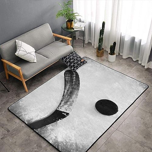 PAJEON Eishockey-Ballsport Indoor-Teppich, 100 x 150 cm Waschmaschinenfest Wohnzimmerteppich - für Wohnzimmer, Kinderzimmer, Schlafzimmer und die Küche von PAJEON