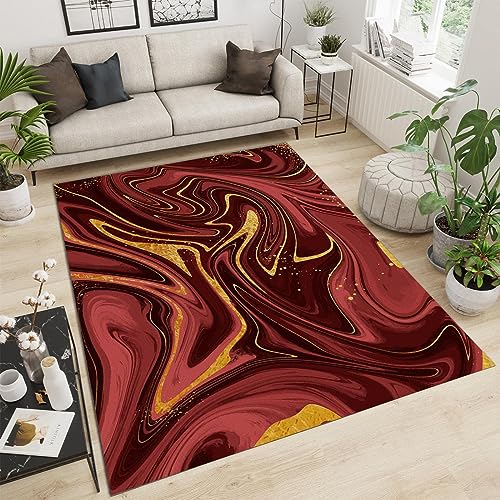 PAJEON Moderner Abstrakter Fließender Marmor In Rotgold Teppiche Gegend, 80 x 150 cm Maschinengewebt Schlafzimmerteppich - für Schlafzimmer Wohnzimmer Esszimmer Balkon PAJEON Moderner Abstrakter Fließender Marmor In Rotgold Teppiche Gegend, 80 x 150 cm Maschinengewebt Schlafzimmerteppich - für Schlafzimmer Wohnzimmer Esszimmer Balkon von PAJEON