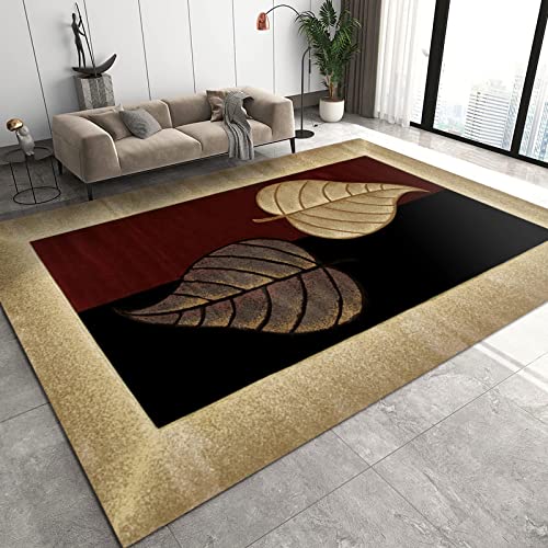 PAJEON Modernes Leichtes Luxuriöses Blattgold Indoor-Teppich, 100 x 150 cm Waschmaschinenfest Wohnzimmerteppich - für Wohnzimmer, Kinderzimmer, Schlafzimmer und die Küche von PAJEON