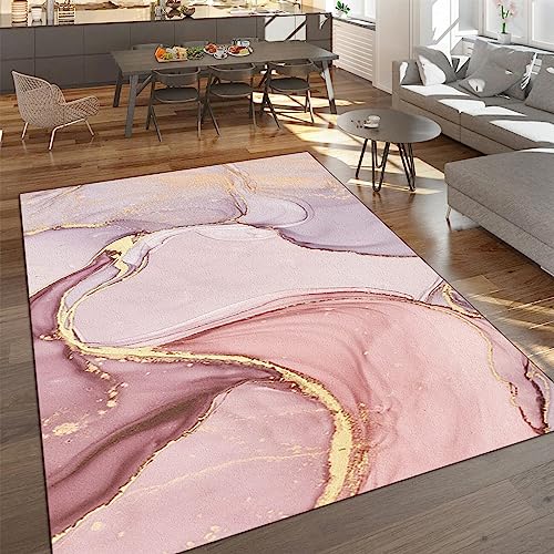 PAJEON Mystische Fantasy-Rosa-Abstrakte-Vergoldung Indoor-Teppich, 60 x 110 cm Maschinengewebt Flachgewebter Teppich - für Wohnzimmer, Kinderzimmer, Schlafzimmer und die Küche von PAJEON