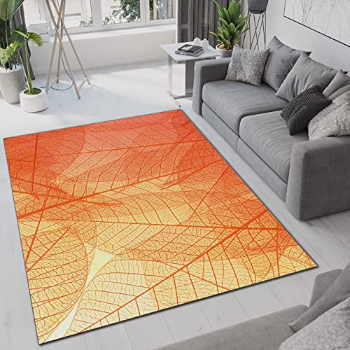 PAJEON Natürliche Und Frische Orangenblattstruktur Indoor-Teppich, 170 x 240 cm Kurzflor Kinderteppich - für Terrasse Garten, Küche, Bad Oder von PAJEON