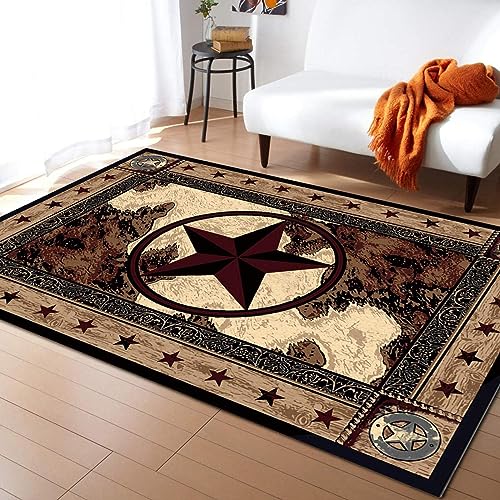 PAJEON Rustikaler Vintage Western Texas Stern Teppiche, 70 x 140 cm Kurzflor Kinderteppich - für Terrasse Garten, Küche, Bad Oder PAJEON Rustikaler Vintage Western Texas Stern Teppiche, 70 x 140 cm Kurzflor Kinderteppich - für Terrasse Garten, Küche, Bad Oder von PAJEON
