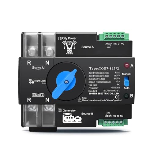 1pc Din Rail ATS L N 110V-120V 63A Dual Power Automatic Transfer Electrical Selector Switch Uninterrupted 2P PAJPXPCD 1pc Din Rail ATS L N 110V-120V 63A Dual Power Automatic Transfer Electrical Selector Switch Uninterrupted 2P PAJPXPCD von PAJPXPCD