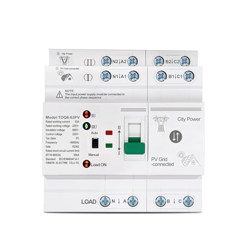 1pc Din Rail ATS L N 230V Small Dual Power Automatic Transfer Electrical Selector Switches 4P 63A TOQ6 PV PAJPXPCD 1pc Din Rail ATS L N 230V Small Dual Power Automatic Transfer Electrical Selector Switches 4P 63A TOQ6 PV PAJPXPCD von PAJPXPCD