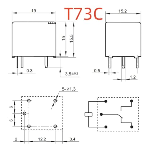 1pc JQC-3FF 12VDC-1ZS551 Relay 5pins PAJPXPCD(JQC-3FF 12VDC-1ZS) von PAJPXPCD