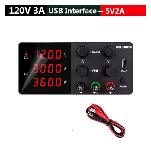 PAKLIF 12. 0V 3A. Programmierbare Spannung regulierter Laborschaltstromversorgung DC 30V 10A. Hochpräzise Netzteile, die 10 eine Bank einstellbar sind(SPS-W1203 Black) von PAKLIF