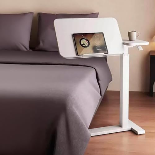 Beistelltisch C Form Höhenverstellbar mit Rollen, Perfekte Ergonomie, Pflegebett Beistelltisch, Vielseitig Platzsparend, für Home-Office, Arbeiten im Sitzen(White) von PAKMEZ