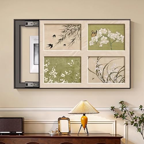 Elektrische Box Abdeckung Dekorative, Kreativ Flip-Cover Bild, Bild Verteilerkastens Gemälde Ausblenden, Für Büro Esszimmer Heimdekoration, Ideal für Ihr Zuhause(Black 8,60 * 50cm/23 * 19in) von PAKMEZ