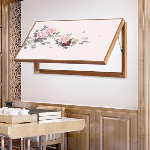 Elektrische Box Abdeckung Dekorative, Mit Hydraulischen Stangenstützen, Flip Cover Design, Für Büro Esszimmer Heimdekoration, Ideal für Ihr Zuhause(Brown 4,60 * 30cm/23 * 11in) von PAKMEZ