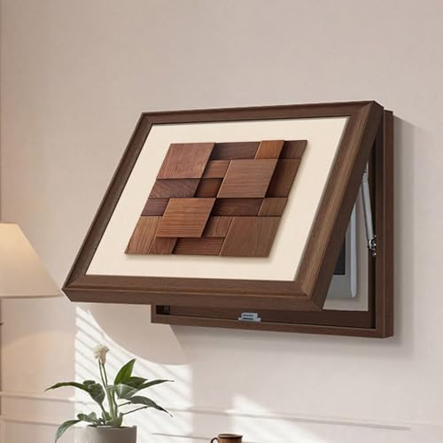 Elektrische Box Abdeckung Dekorative, mit hydraulischen Stangenstützen, Flip Cover Design, Für Büro Esszimmer Heimdekoration, Ideal für Ihr Zuhause(Brown 3,40 * 30cm/15 * 11in) von PAKMEZ