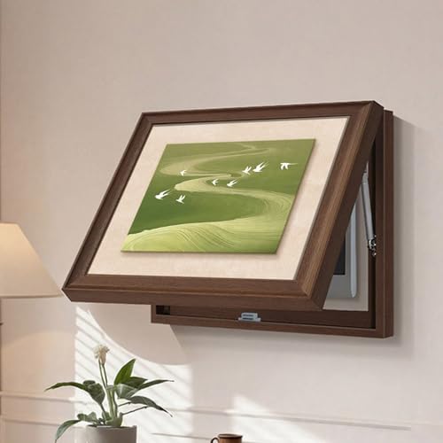 Elektrische Box Abdeckung Dekorative, mit hydraulischen Stangenstützen, Flip Cover Design, Für Büro Esszimmer Heimdekoration, Ideal für Ihr Zuhause(Brown 4,40 * 30cm/15 * 11in) von PAKMEZ