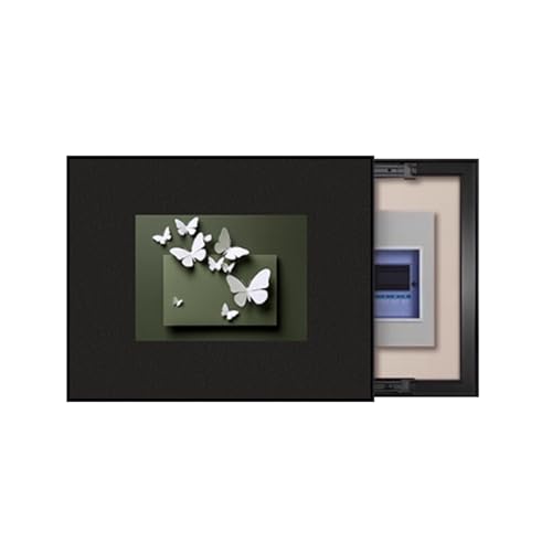 Elektrokasten Tarnbild, Motiv Kreativ Dekoratives Bild des, Flip Cover Design, versteckt Gemälde, Für Büro Esszimmer Heimdekoration, Einfach zu Installierende(Black 2,50 * 40cm/19 * 15in) von PAKMEZ