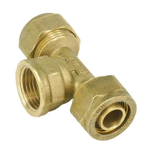 Fit PEX-AL-PEX Tube I.D x O.D 12x16mm - 1/2" BSP Female Tee 3 Ways Brass Fitting Fit PEX-AL-PEX Tube I.D x O.D 12x16mm - 1/2" BSP Female Tee 3 Ways Brass Fitting von PAKMEZ