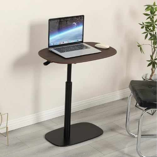 Höhenverstellbarer Laptop-Tisch, Pflegetisch mit Metallrahmen, Perfekte Ergonomie, Vielseitig Platzsparend, für Home-Office, Arbeiten im Sitzen Stehen(Brown) von PAKMEZ
