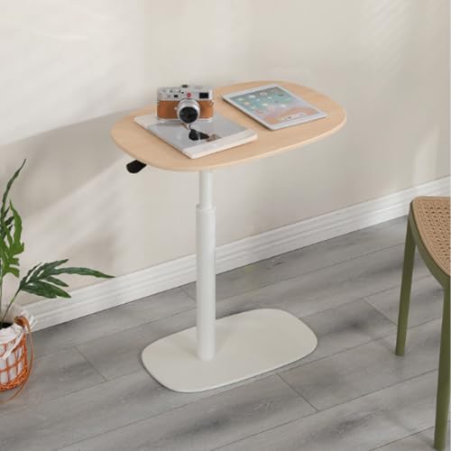 Höhenverstellbarer Laptop-Tisch, Pflegetisch mit Metallrahmen, Perfekte Ergonomie, Vielseitig Platzsparend, für Home-Office, Arbeiten im Sitzen Stehen(Wood) von PAKMEZ
