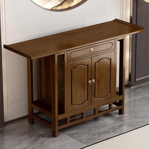 PAKMEZ Altarschrank aus Bambus, Buddhistischer Entspannung Tisch, Mit Schubladen Aufbewahrung, Chinesischer Buddha-Nischenschrank, FüR Gebete, Wahrsagung, Anbetung(119 * 25 * 81cm/46 * 9 * 31in) von PAKMEZ
