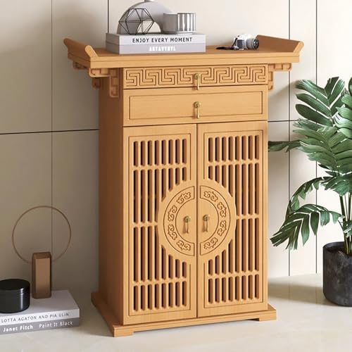 PAKMEZ Altarschrank aus Bambus, Buddhistischer Schrein-Altartisch für den Haushalt mit Einziehbarer Zugplatte, Mit Schubladen Aufbewahrung, FüR Gebete, Weissagung, Anbetung(Wood,80 * 40cm/31 * 15in) PAKMEZ Altarschrank aus Bambus, Buddhistischer Schrein-Altartisch für den Haushalt mit Einziehbarer Zugplatte, Mit Schubladen Aufbewahrung, FüR Gebete, Weissagung, Anbetung(Wood,80 * 40cm/31 * 15in) von PAKMEZ
