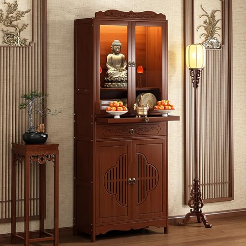 PAKMEZ Altarschrank aus Bambus, Für den Haushalt mit Einziehbarer Zugplatte, Handgefertigter Puja-Tisch Mit Mehreren Ebenen Und Stauraum,FüR Gebete, Wahrsagung, Anbetung PAKMEZ Altarschrank aus Bambus, Für den Haushalt mit Einziehbarer Zugplatte, Handgefertigter Puja-Tisch Mit Mehreren Ebenen Und Stauraum,FüR Gebete, Wahrsagung, Anbetung von PAKMEZ
