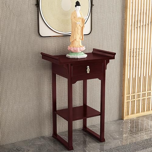 PAKMEZ Altartisch aus Holz Schrein Altar, Puja Tisch mit Schublade, für den Haushalt mit einziehbarer Zugplatte, Chinesischer Stil Altar Table Für Gebete Weissagung Anbetung(Red,88 * 48cm/34 * 18in) PAKMEZ Altartisch aus Holz Schrein Altar, Puja Tisch mit Schublade, für den Haushalt mit einziehbarer Zugplatte, Chinesischer Stil Altar Table Für Gebete Weissagung Anbetung(Red,88 * 48cm/34 * 18in) von PAKMEZ