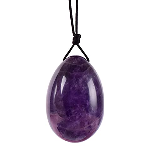 PAKMEZ Natürliche Yoni-Kristall-Eierrogen-Amethyst-Beckenbodenkugeln, Jadeperlen, Massage-Kegel-Übungsball, Lila (Color : 40 25 Mm) von PAKMEZ