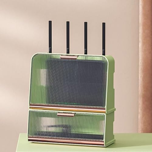 PAKMEZ WiFi-Aufbewahrungsbox zur Wandmontage, Dekoratives Schwimmendes Regal mit Einzelner Tür für Wohnzimmer, unsichtbare ausgehö, für Heimdekoration(Green) von PAKMEZ