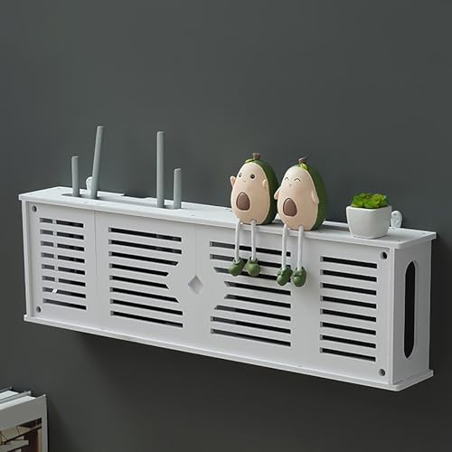 PAKMEZ WiFi-Aufbewahrungsbox zur Wandmontage, Freistehender Schrank-Organizer, Etagere Pour Decodeur, Kabel Management Box, Unsichtbare Ausgehö, für Heimdekoration(76 * 11 * 22cm/29 * 4 * 8in) von PAKMEZ
