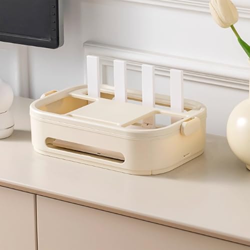 PAKMEZ WiFi Router Aufbewahrungsbox, Kabel Management Box, Home Router Schrank, Unsichtbare Ausgehö, Steckdosenleisten-Schutzabdeckung, Set-Top Regal(31 * 21 * 9cm/12 * 8 * 3in) von PAKMEZ