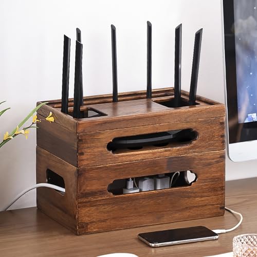 PAKMEZ WiFi Router Aufbewahrungsbox, Unsichtbare Ausgehö, Freistehender Schrank-Organizer, Innendekoration Lagerregal, Kleine WLAN-Boxen für zu Hause(34 * 24 * 24cm/13 * 9 * 9in) von PAKMEZ