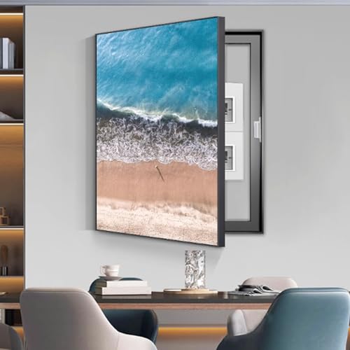 RobustWeg StromzäHler Box Dekoration, Kostenloses Bohren Elektrisches Panel, Schutzgehäuse für Leistungsschaltertafeln, Einfach zu Installierende(Black 1,50 * 70cm/19 * 27in) von PAKMEZ