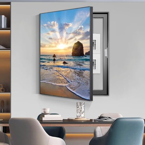 RobustWeg StromzäHler Box Dekoration, Kostenloses Bohren Elektrisches Panel, Schutzgehäuse für Leistungsschaltertafeln, Einfach zu Installierende(Black 5,30 * 40cm/11 * 15in) von PAKMEZ