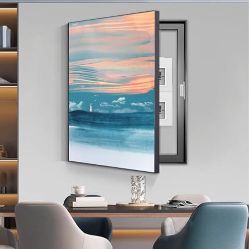 RobustWeg StromzäHler Box Dekoration, Kostenloses Bohren Elektrisches Panel, Schutzgehäuse für Leistungsschaltertafeln, Einfach zu Installierende(Black 6,40 * 50cm/15 * 19in) von PAKMEZ