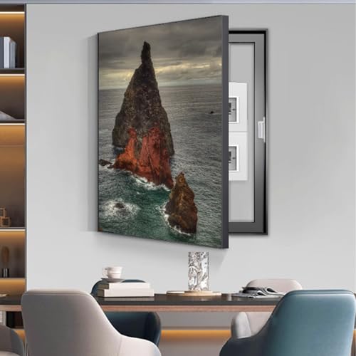 RobustWeg StromzäHler Box Dekoration, Kostenloses Bohren Elektrisches Panel, Schutzgehäuse für Leistungsschaltertafeln, Einfach zu Installierende(Black 7,60 * 80cm/23 * 31in) von PAKMEZ