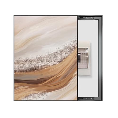 RobustWeg StromzäHler Box Dekoration, Scharnier Sicherungskasten Abdeckung, Aluminiumrahmen, Für Büro Esszimmer Heimdekoration, Ideal für Ihr Zuhause(Black 2,50 * 70cm/19 * 27in) von PAKMEZ
