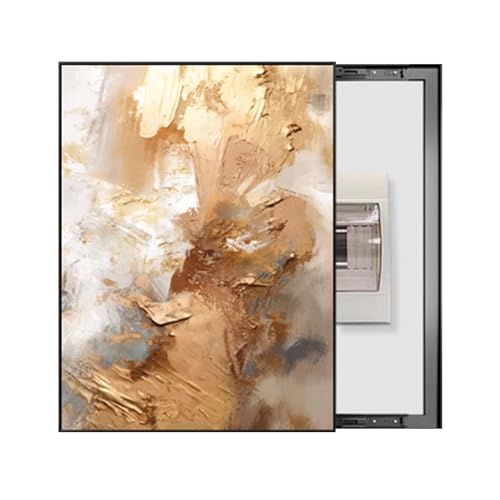 RobustWeg StromzäHler Box Dekoration, Scharnier Sicherungskasten Abdeckung, Aluminiumrahmen, Für Büro Esszimmer Heimdekoration, Ideal für Ihr Zuhause(Black 5,50 * 70cm/19 * 27in) von PAKMEZ