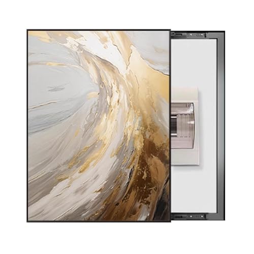 RobustWeg StromzäHler Box Dekoration, Scharnier Sicherungskasten Abdeckung, Aluminiumrahmen, Für Büro Esszimmer Heimdekoration, Ideal für Ihr Zuhause(Black 6,60 * 80cm/23 * 31in) von PAKMEZ