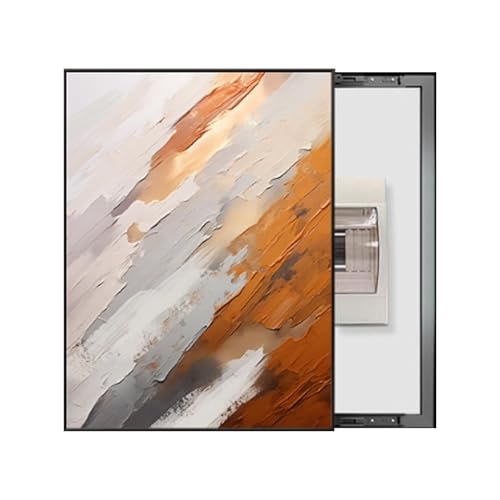 RobustWeg StromzäHler Box Dekoration, Scharnier Sicherungskasten Abdeckung, Aluminiumrahmen, Für Büro Esszimmer Heimdekoration, Ideal für Ihr Zuhause(Black 7,60 * 80cm/23 * 31in) von PAKMEZ