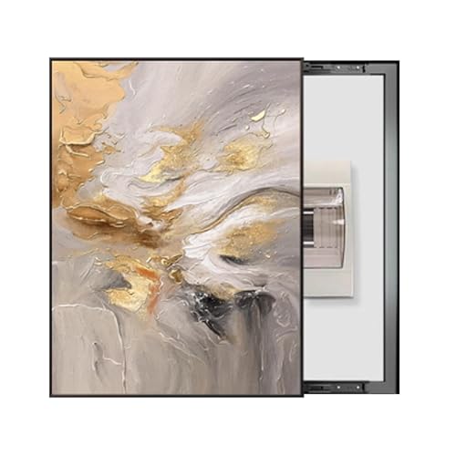 RobustWeg StromzäHler Box Dekoration, Scharnier Sicherungskasten Abdeckung, Aluminiumrahmen, Für Büro Esszimmer Heimdekoration, Ideal für Ihr Zuhause(Black 8,70 * 90cm/27 * 35in) von PAKMEZ