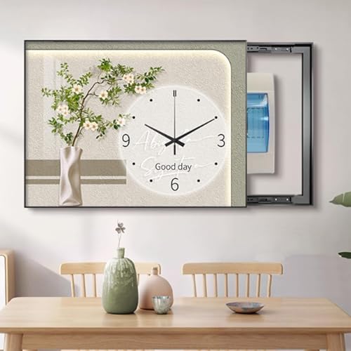 Sicherungskasten Abdeckung Schrank, Ausblenden Verteilerkastens Gemälde, Zählerkasten-Zähler, Für Büro Esszimmer Heimdekoration, Ideal für Ihr Zuhause(Black 6,55 * 45cm/21 * 17in) von PAKMEZ